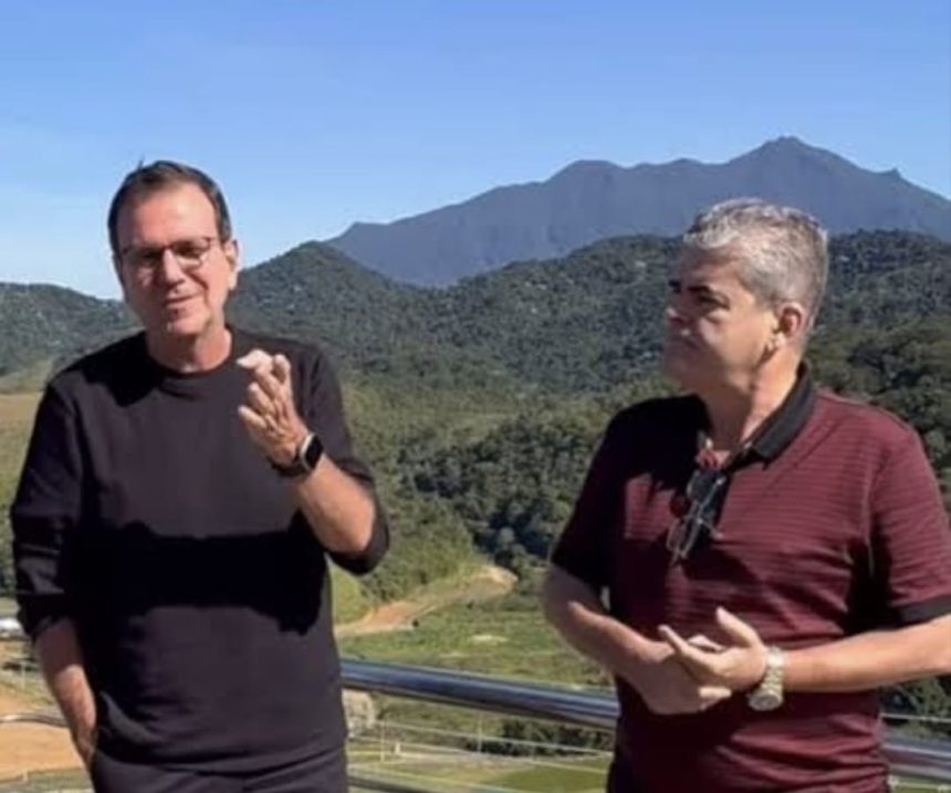 O prefeito Eduardo Paes e o presidente estadual do MDB, Washington Reis