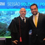 Márcio Pacheco e Cláudio Castro, na posse do conselheiro como presidente do TCE-RJ