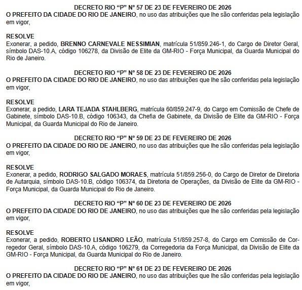 Força Municipal: Paes oficializa criação de nova secretaria e reestrutura Guarda Municipal após entrave da PF sobre porte de arma 68 WhatsApp Image 2026 02 24 at 07.08.50