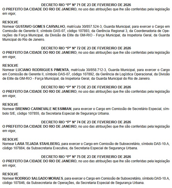 Força Municipal: Paes oficializa criação de nova secretaria e reestrutura Guarda Municipal após entrave da PF sobre porte de arma 65 WhatsApp Image 2026 02 24 at 07.08.51 2