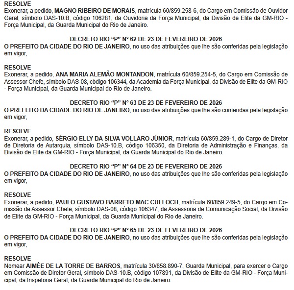 Força Municipal: Paes oficializa criação de nova secretaria e reestrutura Guarda Municipal após entrave da PF sobre porte de arma 67 WhatsApp Image 2026 02 24 at 07.08.51