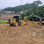 Canteiro de obras da ETE Itamarati, em Petrópolis