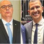 O secretário de Polícia Civil, Felipe Curi, e o pré-candidato a governador do PL, Douglas Ruas