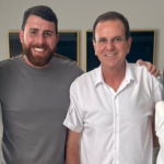 Deputado Vinicius Cozzolino, prefeito de Magé Renato Cozzolino, prefeito do Rio Eduarod Paes e vice-prefeita de Magé Jamile Cozzolino