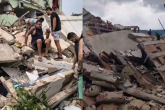 Imagens dos escombros de imóvel que desabou no Engenho Novo