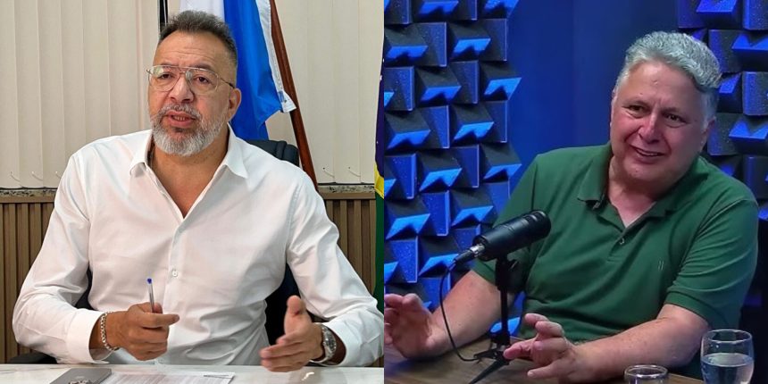 À esquerda, o prefeito de Belford Roxo, Marcio Canella; à direita, o ex-governador Anthony Garotinho