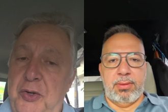 À esquerda, o ex-governador Anthony Garotinho; à direita, o prefeito de Belford Roxo, Marcio Canella