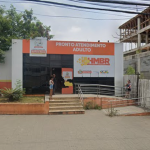 Facha do Hospital Municipal de Belford Roxo, para onde vítima foi levada após ser baleada em operação