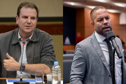 Prefeito Eduardo Paes (PSD) e deputado Filippe Poubel (PL)