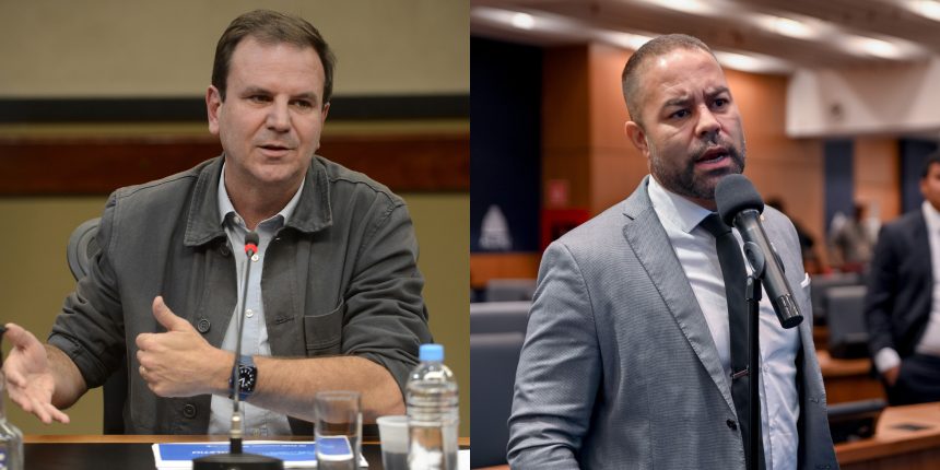 Prefeito Eduardo Paes (PSD) e deputado Filippe Poubel (PL)