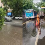 Bolsões d'água deixadas pelas chuvas