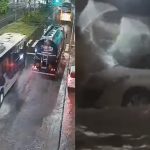 Veículos enfrentam bolsões d'água após chuva no Rio