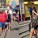Policiais disfarçados com máscaras prendem suspeitos por furto durante desfile de bloco no Rio