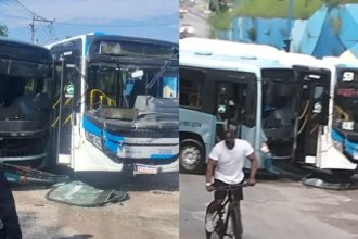 Imagens de acidente envolvendo dois ônibus em São Gonçalo