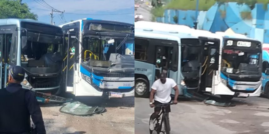 Imagens de acidente envolvendo dois ônibus em São Gonçalo