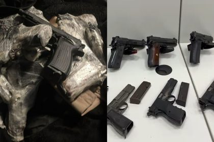 Pistolas apreendidas em abordagem da PF na via Dutra