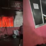 Imagens do incêndio nas dependências da quadra da escola de samba Unidos do Jacarezinho