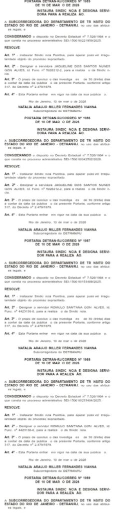 Detran-RJ abre 20 sindicâncias em uma semana e se consolida como 'campeão' de processos disciplinares 63 51c060c6 9390 4c1f a4c2 9459a6c41281 1