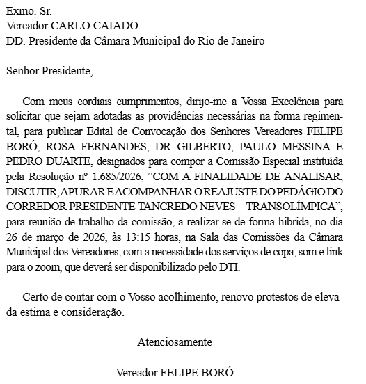 Valor do pedágio da Transolímpica será analisado a fundo pela Câmara do Rio 62 Captura de tela 2026 03 25 161612
