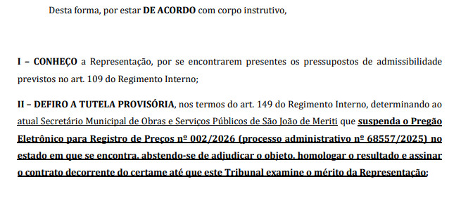 TCE suspende licitação de R$ 8,6 milhões da Prefeitura de São João de Meriti 62 Captura de tela 2026 03 30 125449