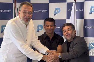 Márcio Canella, Dr. Luizinho e Clébio Jacaré, ex-adversários agora juntinhos na mesma federação e mesma chapa