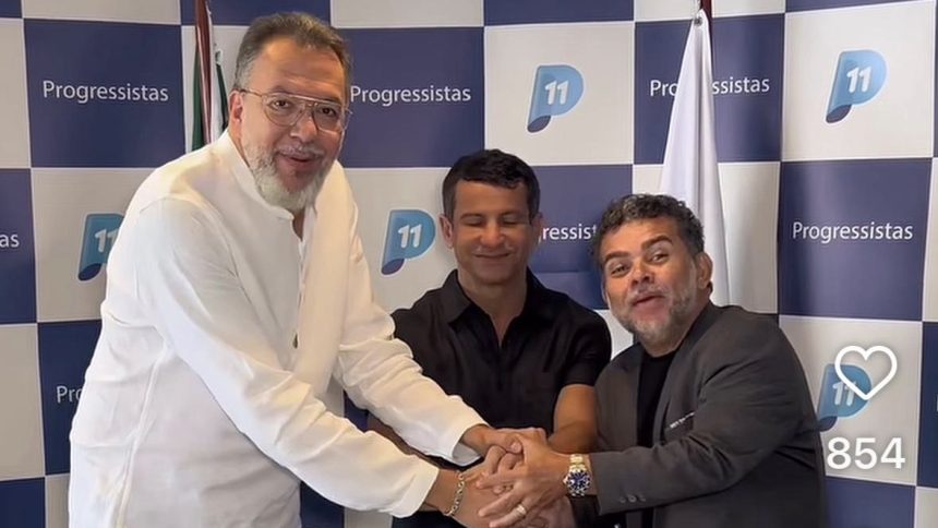 Márcio Canella, Dr. Luizinho e Clébio Jacaré, ex-adversários agora juntinhos na mesma federação e mesma chapa