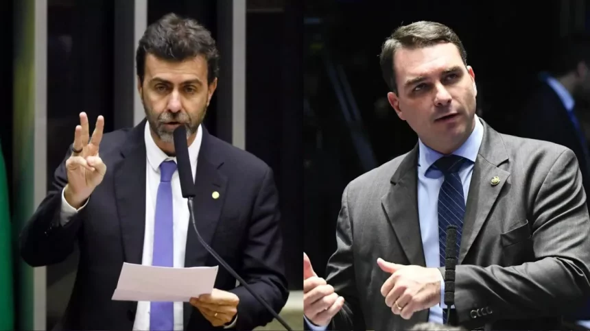 Marcelo Freixo e Flávio Bolsonaro