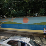 Muro na Praça Sarah Kubitschek, em Copacabana