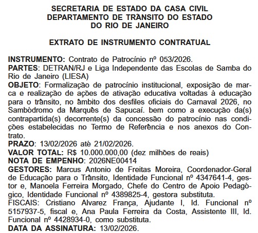 Acabou o milho, mas a pipoca, não: Detran oficializa patrocínio de R$ 10 milhões à Liesa para o carnaval 2026 63 WhatsApp Image 2026 02 27 at 12.11.07