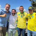 Douglas Ruas, Márcio Canella e Jorge Canella estiveram no ato do PL