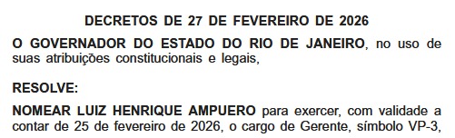 Rioprevidência: após ‘faxina’, governo nomeia novos gerentes para autarquia 62 WhatsApp Image 2026 03 02 at 08.55.46