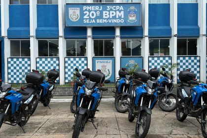 Motocicletas entregues ao 20º Batalhão da Polícia Militar