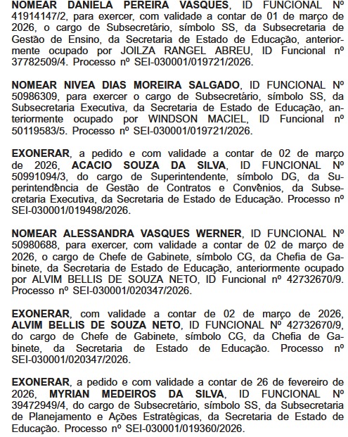Mudanças na cúpula: governo do Rio nomeia novos servidores no alto escalão da Secretaria estadual de Educação 62 WhatsApp Image 2026 03 03 at 08.12.26