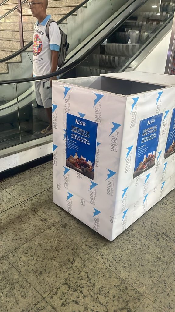 Rodoviária do Rio inicia campanha para arrecadar doações destinadas às vítimas das chuvas em MG