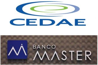 Logomarcas da Cedae e do Banco Master