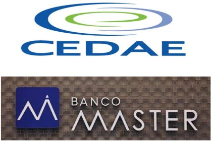 Logomarcas da Cedae e do Banco Master