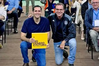 O prefeito Eduardo Paes e o seu vice, Eduardo Cavaliere