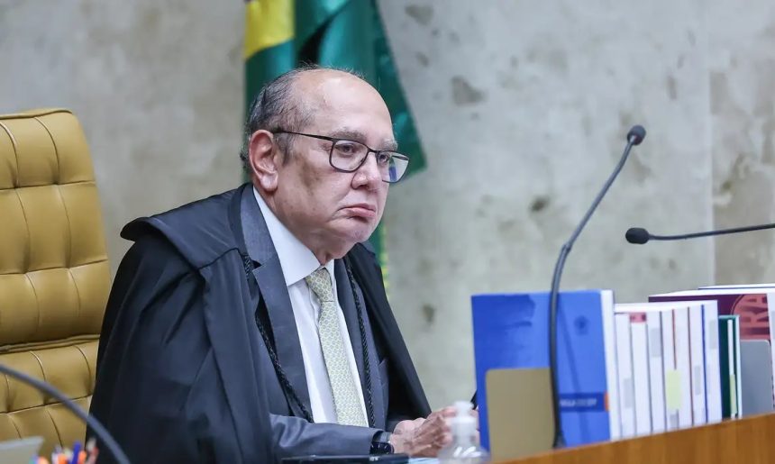 O ministro Gilmar Mendes, durante sessão do Supremo Tribunal Federal, em Brasília. Moraes