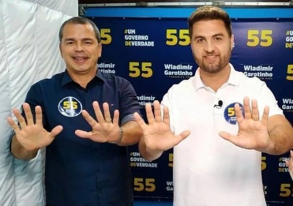 O prefeito de Campos, Wladimir Garotinho, e seu vice, Frederico Paes