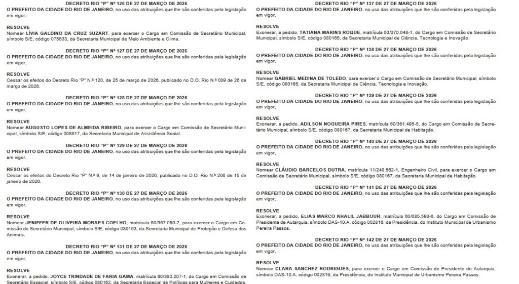 Reforma do secretariado: Eduardo Cavaliere oficializa 13 mudanças nos primeiros escalões da Prefeitura do Rio 63 WhatsApp Image 2026 03 30 at 07.08.51