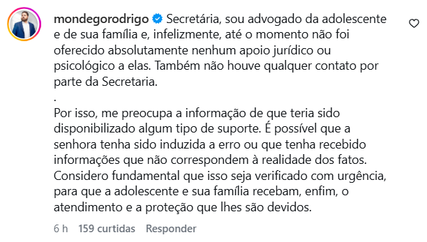 Advogado da vítima de estupro coletivo desmente Rosangela Gomes e diz que adolescente não recebeu apoio do estado 62 image 2