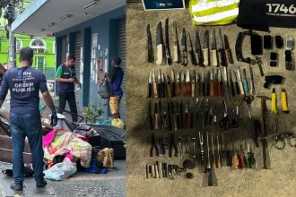 Armas brancas apreendidas durante ação em Madureira