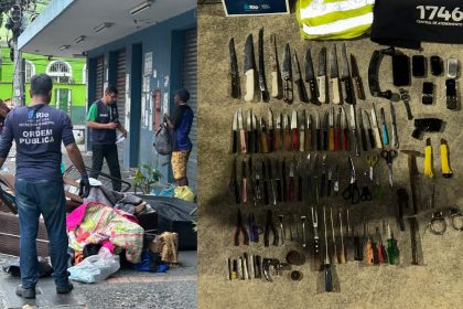 Armas brancas apreendidas durante ação em Madureira