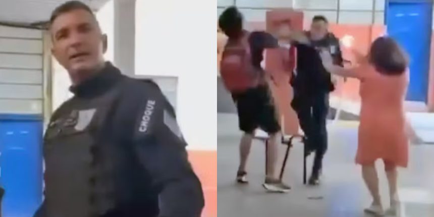 PM agredindo estudantes