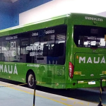 ônibus elétrico da Ankai usado para testes da Viação Mauá