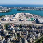 Vista aérea do Parque Olímpico da Barra, na Zona Oeste do Rio, onde ficam o Complexo de Arenas que será concedido à iniciativa privada e o futuro Museu Olímpico.
