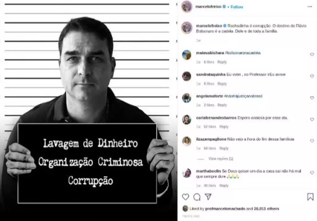 Justiça do Rio intima Marcelo Freixo a pagar indenização de R$ 51 mil por postagem sobre Flávio Bolsonaro 62 Postagem Freixo