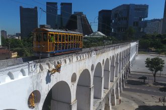 Arcos da Lapa durante revitalização