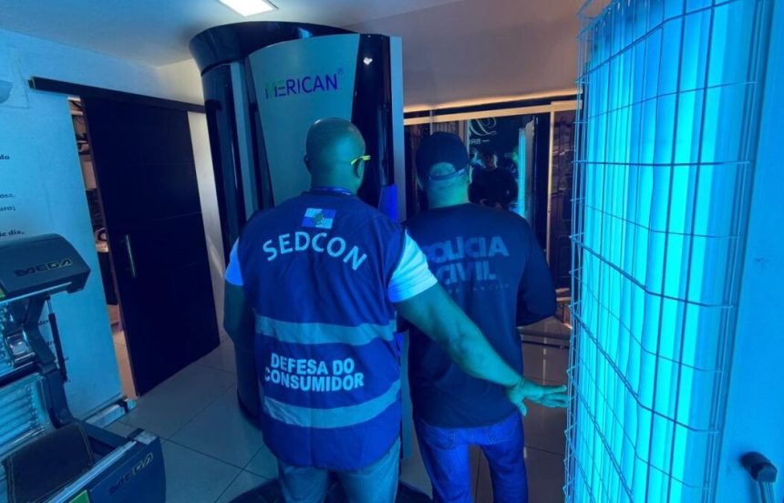 Clínica de bronzeamento artificial interditada em fiscalização