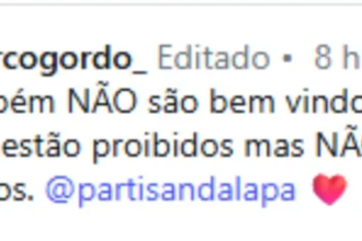 Postagem do O Porco Gordo, restaurante que disse que cidadão de Israel também não são bem-vindos lá